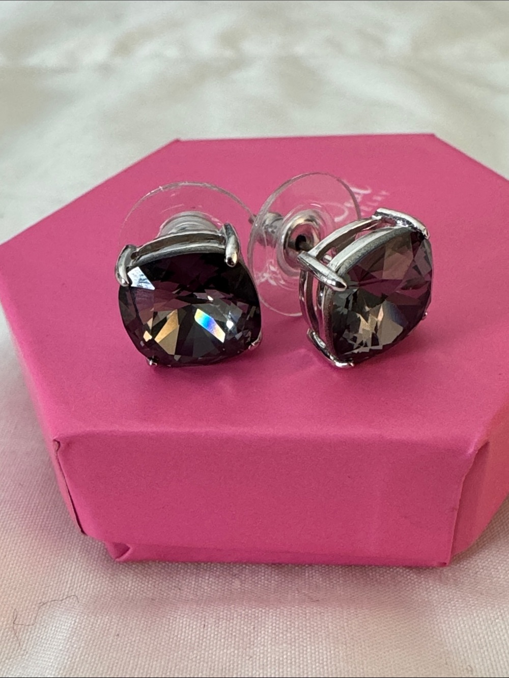 Origami Owl Clara Stud with Silver Night Swarovski Crystals